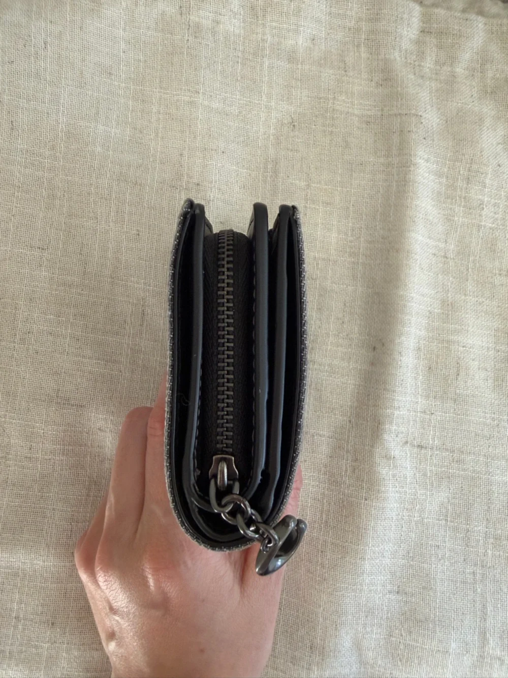 Coach Washed Dark Gray Denim Zip Wallet NWOT - Picture 8 of 12